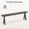 Set of 2 - 3-Person Outdoor Bench with 800 LBS Bearing Capacity